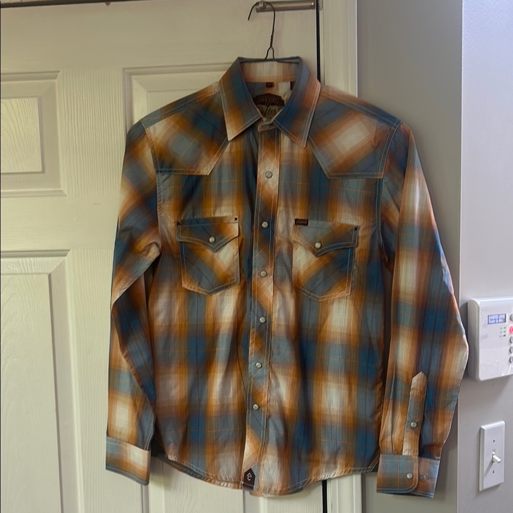 New Men’s Rafter Red DirtBlue and Orange Plaid Shirt